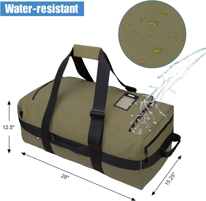 MIER Sporttasche Herren Wasserresistente Reisetasche gross Heavy Duty Convertible Sportrucksack mit