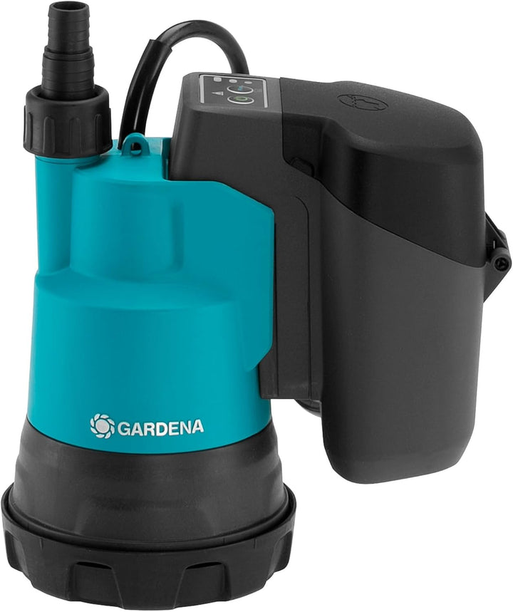 Gardena Akku-Klarwasser-Tauchpumpe 2000/2 18V P4A ohne Akku: Flachsaugende Akku-Tauchpumpe, integrie