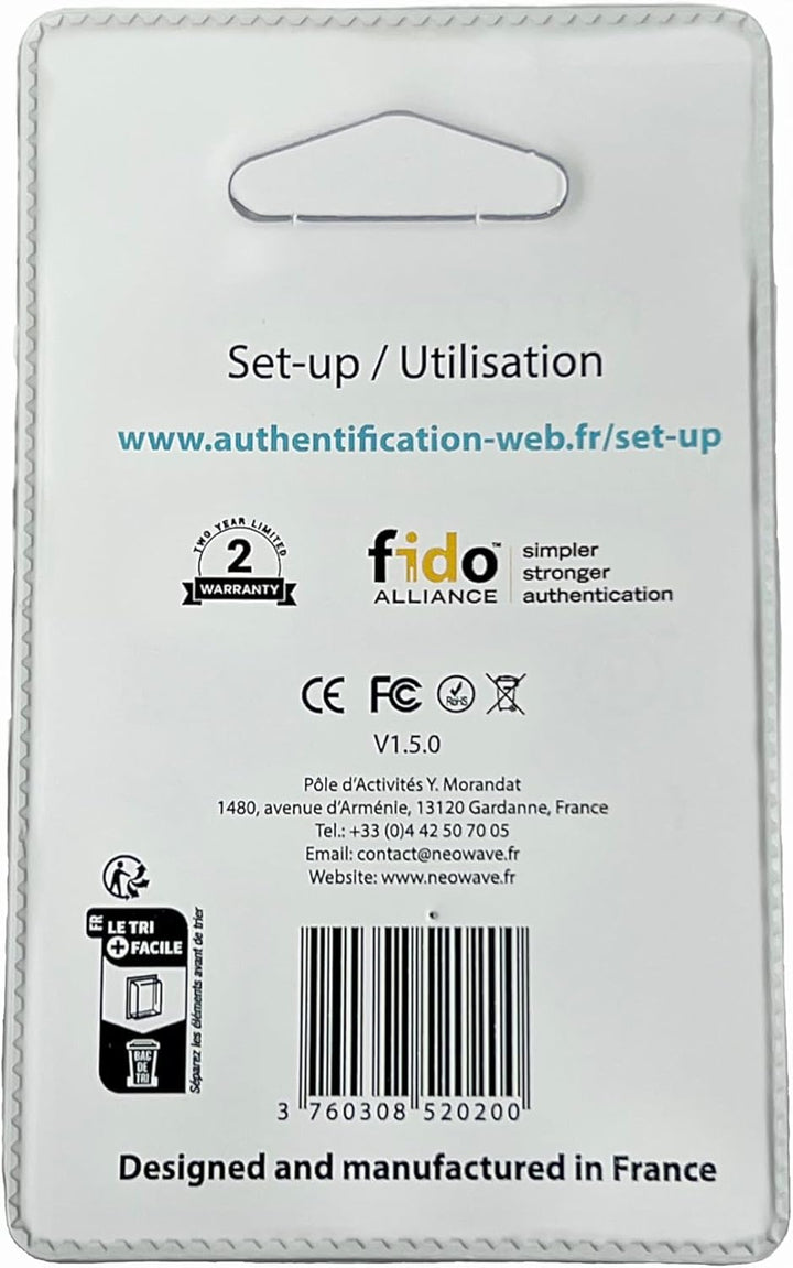 Winkeo-C FIDO2 Sicherheitsschlüssel, passwortlos und Zwei-Faktor-Authentifizierung, für PC, Tablet u