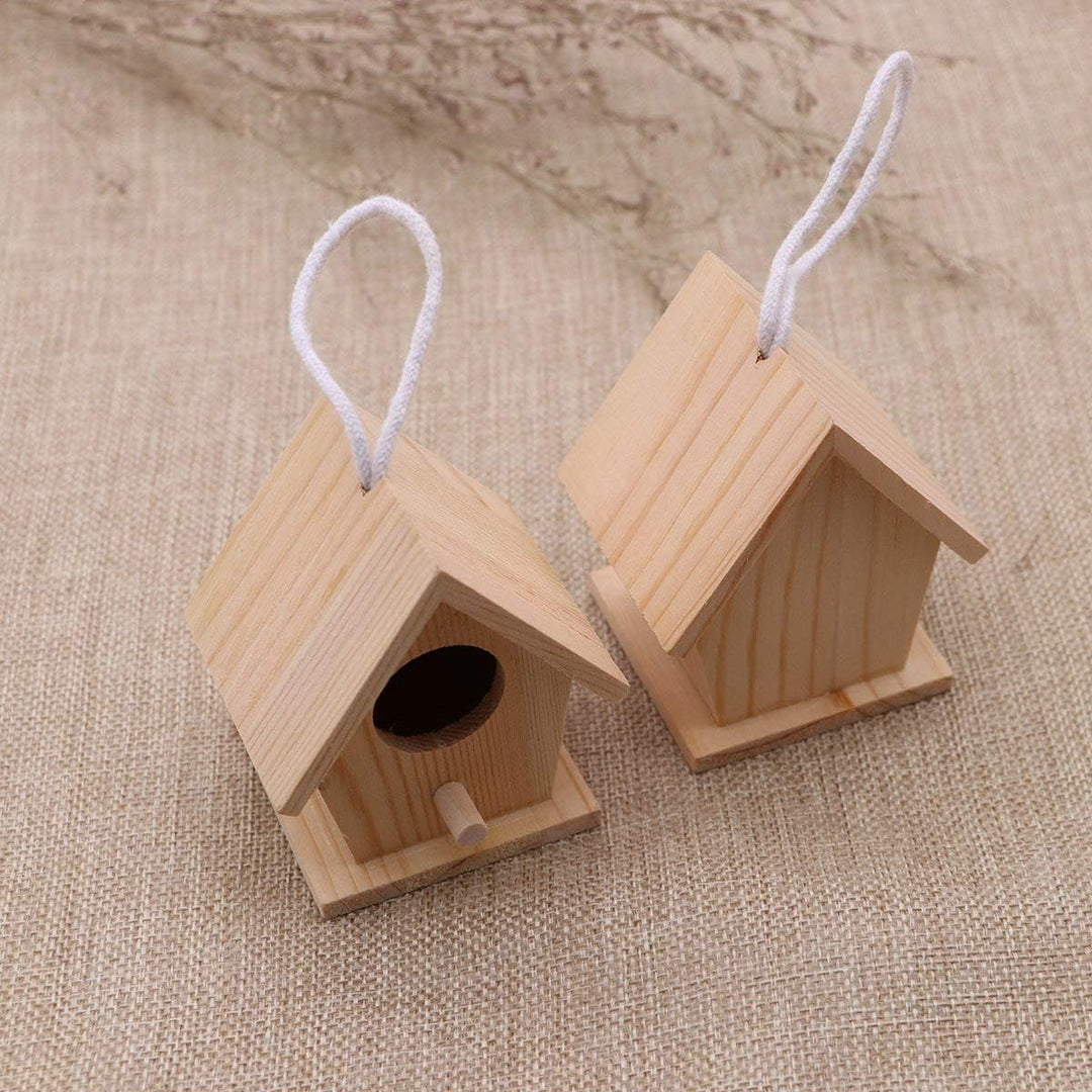 Aestm Deko Vogelhaus Holz Nistkasten Deko Anhänger, Holz Vogelhaus zum Aufhängen und Bemalen Vogelhä