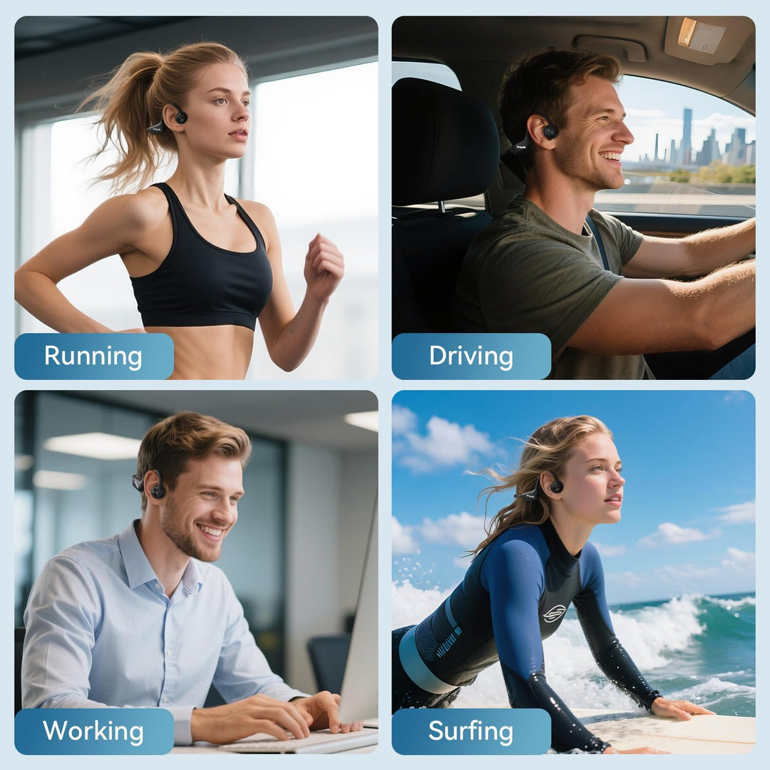 Kopfhörer Schwimmen, Knochenschall Kopfhörer Bluetooth 5.4, IP68 Wasserdicht,SportKopfhörer 32G Spei