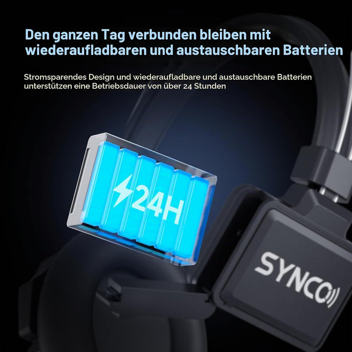 SYNCO Xtalk Xpro9 Intercom-Headset-System, Kommunikations-Headset 2,4 GHz, 1640 Fuss / 500 m Reichwe