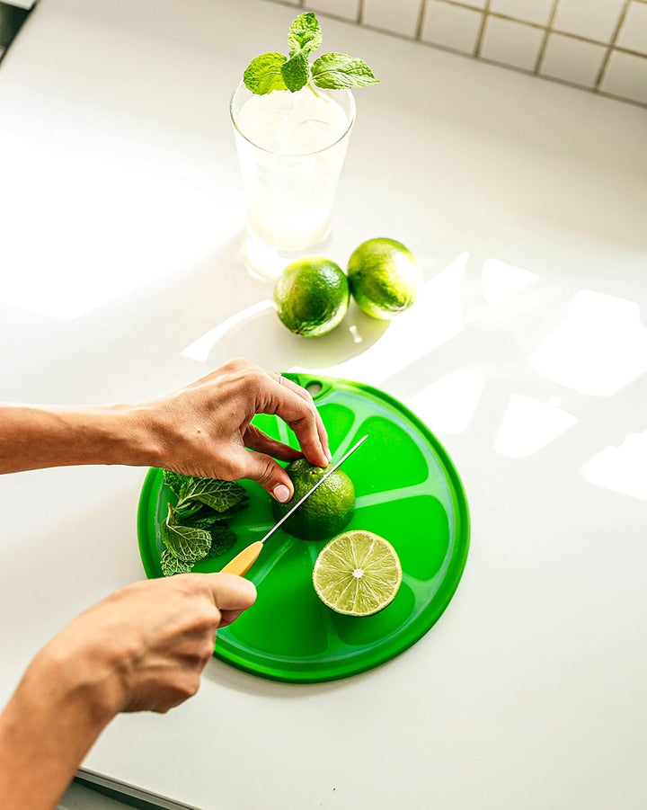 Dexas Citrus Slice Schneidebrett/Servierbrett, 23 cm, Limettengrün, Limette