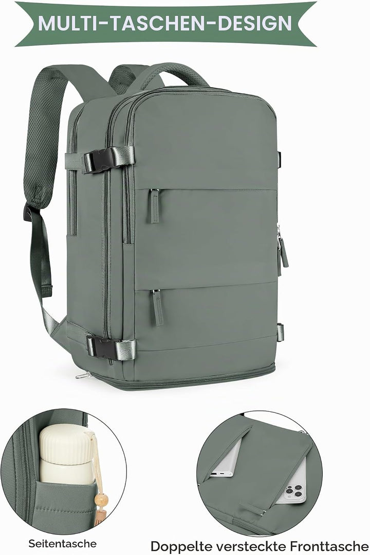 SZLX Grosser Reiserucksack Damen,Vakuum Rucksack mit Pumpe Ryanair Handgepäck 40x30x20 Herren, Wizza
