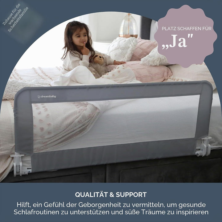 Dreambaby G7760 Prag Kleinkinder Bettgitter – Faltbar &amp; Tragbar – Geeignet für Flach- &amp; Lattenrostbe