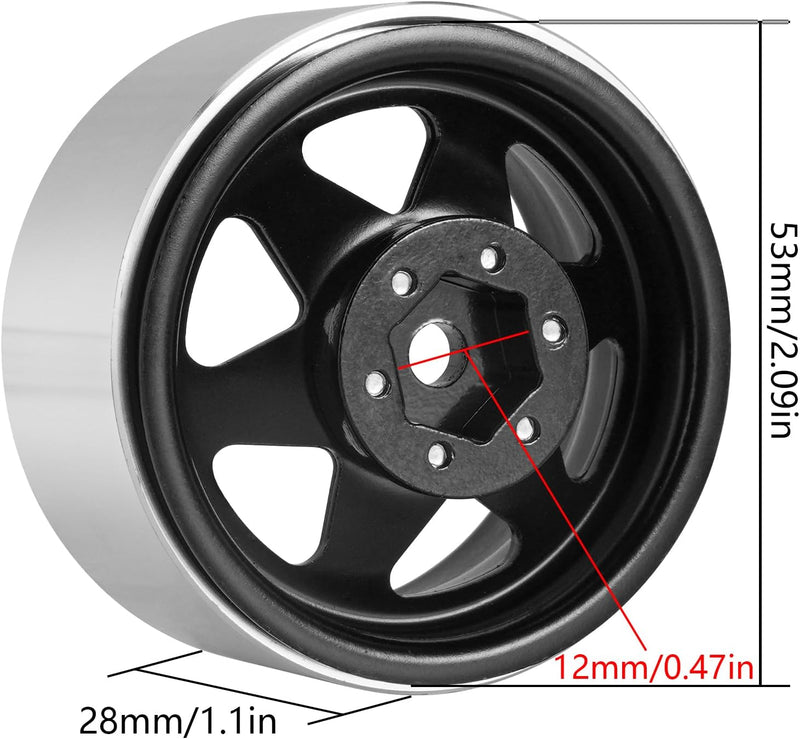 INJORA 1.9 Beadlock Felge Offset -8.9mm Metall Deep Dish Nabe für 1/10 RC Crawler Car TRX4 Axial SCX