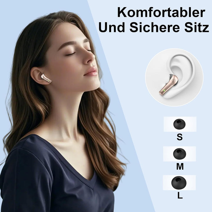 Bluetooth Kopfhörer, Kopfhörer Kabellos Bluetooth 5.4 HiFi-Klangqualität mit ENC Mikrofon, 47Std Spi