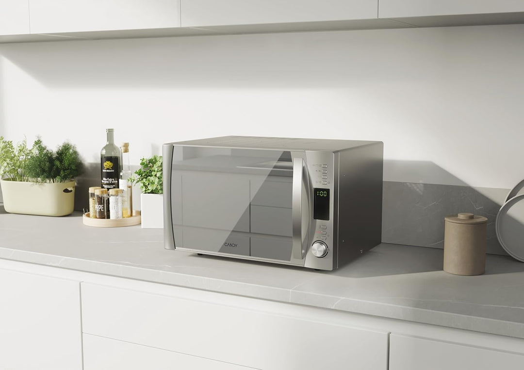 Candy Cmxg25Gdss Mikrowelle mit Grill und Cook-in-App, 25 Liter, 40 automatische Programme, 1450 W,