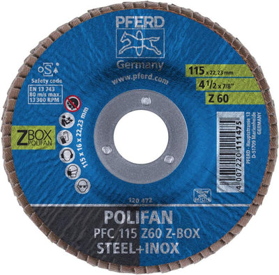 PFERD POLIFAN Fächerscheibe, 10 Stück | PFC 115x22,23mm konisch Z60 Start-Linie START STEELOX | 6930