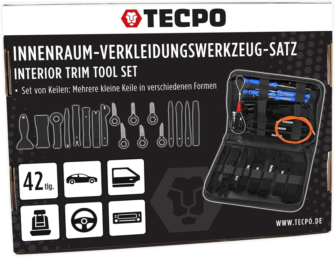 TECPO Innenraum Werkzeug Satz Zierleistenkeile-Set Montierhebel Plastikhebel