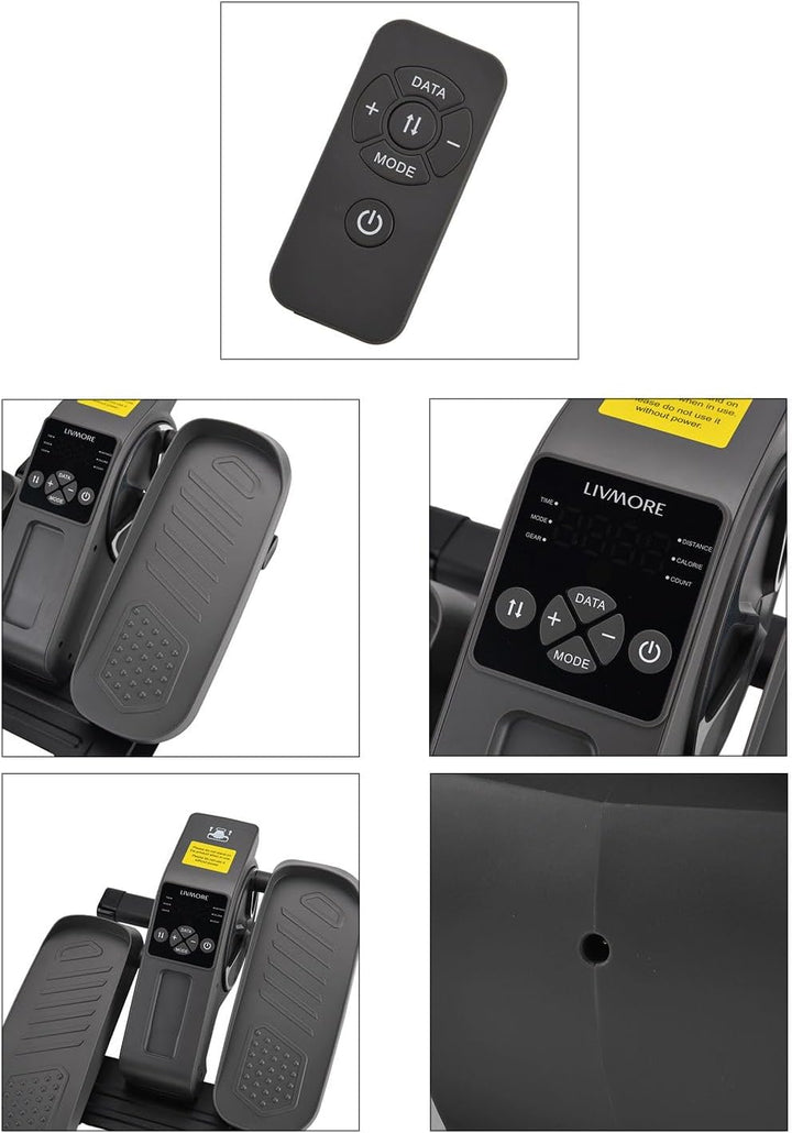 LIVMORE Elektro Fitness Stepper, Magnetischer Widerstand, LCD Display, Fernbedienung, Anti Rutsch Pe