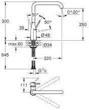 GROHE Einhand-Spültischbatterie Essence 30505, Einlochmontage, schwenkbarer Rohrauslauf, eigensicher