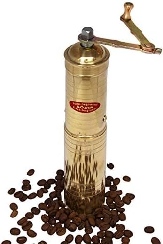 Manuelle Kaffeemühle, 22.9 cm, handgefertigt, Messing, manuelle Bohnenmühle mit verstellbarer Handku