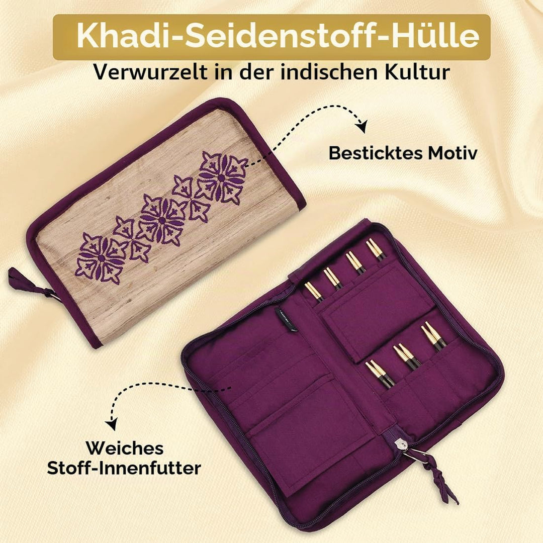 Lantern Moon Auswechselbare Stricknadeln – 7 Paar 10 cm lange 4-Zoll-Spitzen – 2 Drehschnüre 40,50 c
