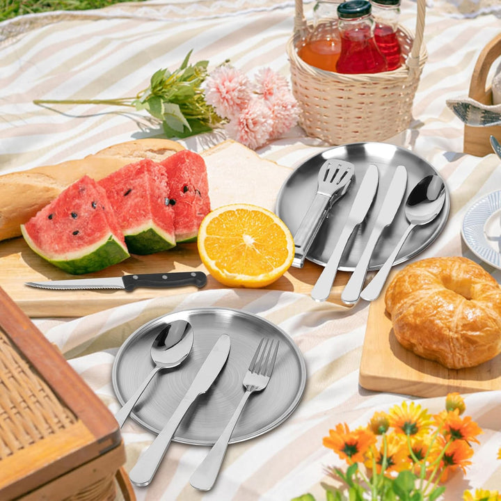 Camping Portable Edelstahl Besteck Set Travel Camping Geschirr Set Camping Cutlery Set 2 Personen Re