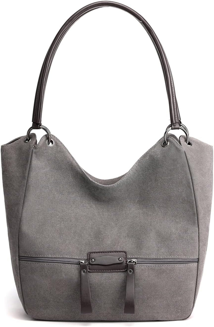 PORRASSO Canvas Hobo Taschen Damen Handtasche Casual Schultertasche Fraue Shopper Tote Henkeltasche