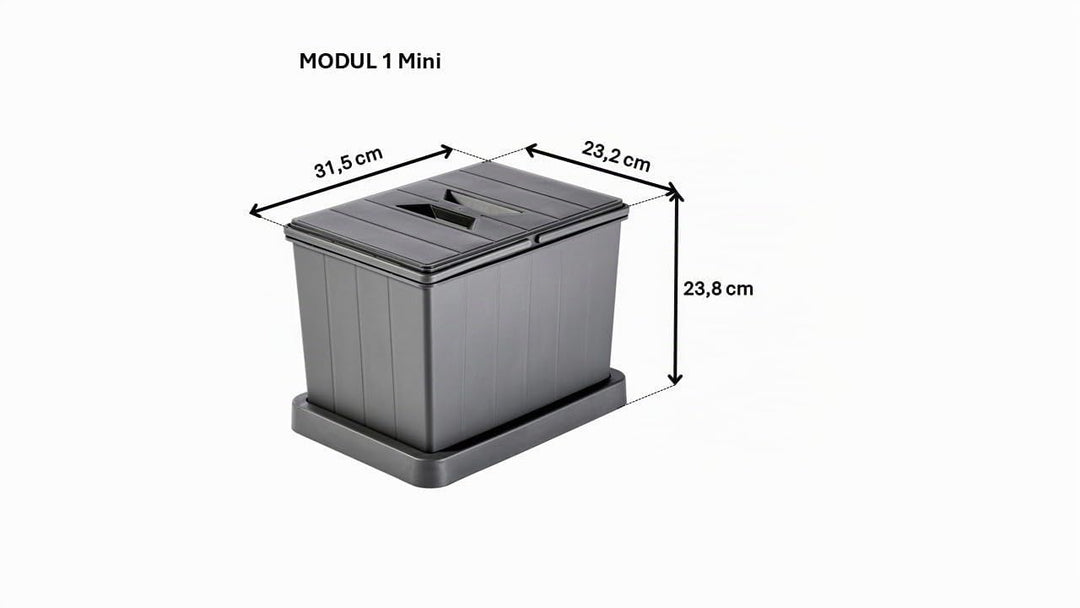 Aspira Home Müllomatic MODUL 1 MINI | Einbau Mülleimer für Schublade und Unterschrank, modularer Abf