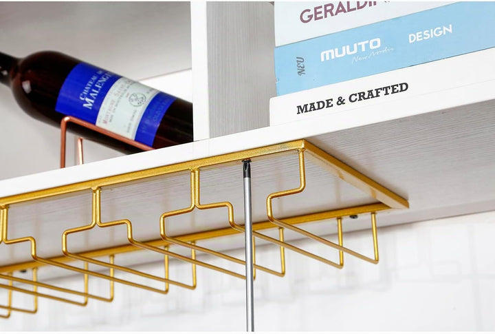 Weinglashalter Gläserhalter aus Metall Gläserschiene Halter Unter Schrank mit Schrauben Weinglas Rac