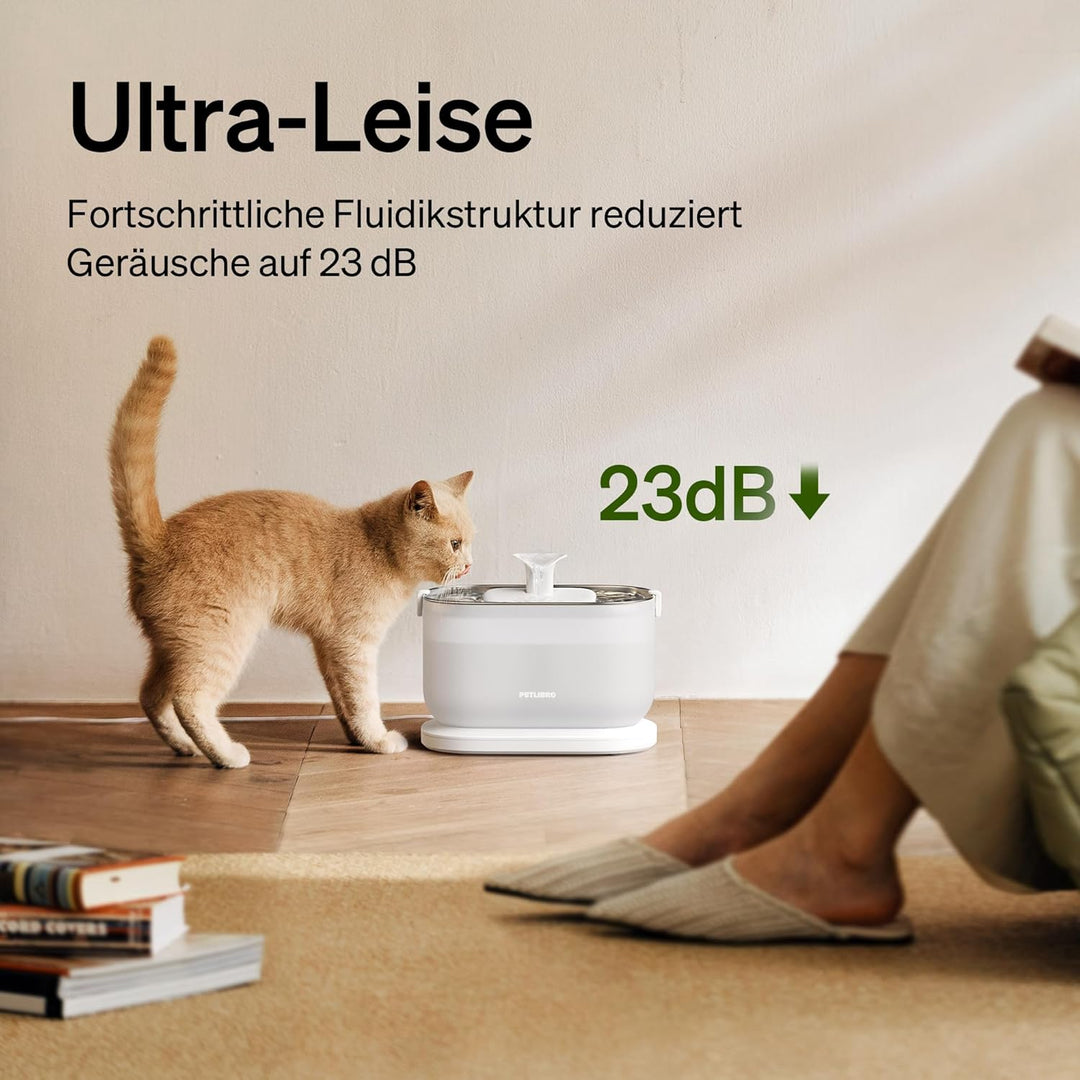 PETLIBRO Katzenbrunnen, Trinkbrunnen für Katze mit kabelloser Pumpe, 2.5L Dockstream Katzenbrunnen E