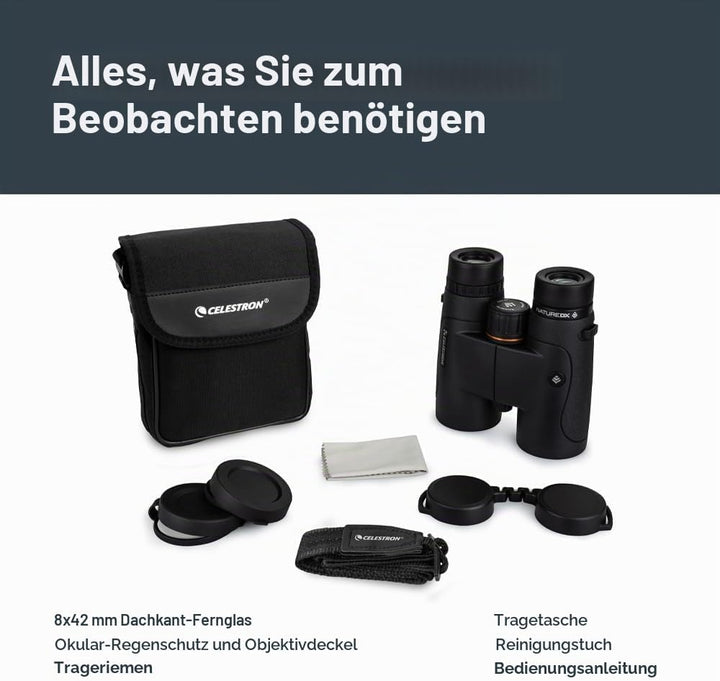 Celestron 72322 Nature DX 8x42 Fernglas für Natur- und Vogelbeobachtungen, vollvergüter mit BaK-4-Pr