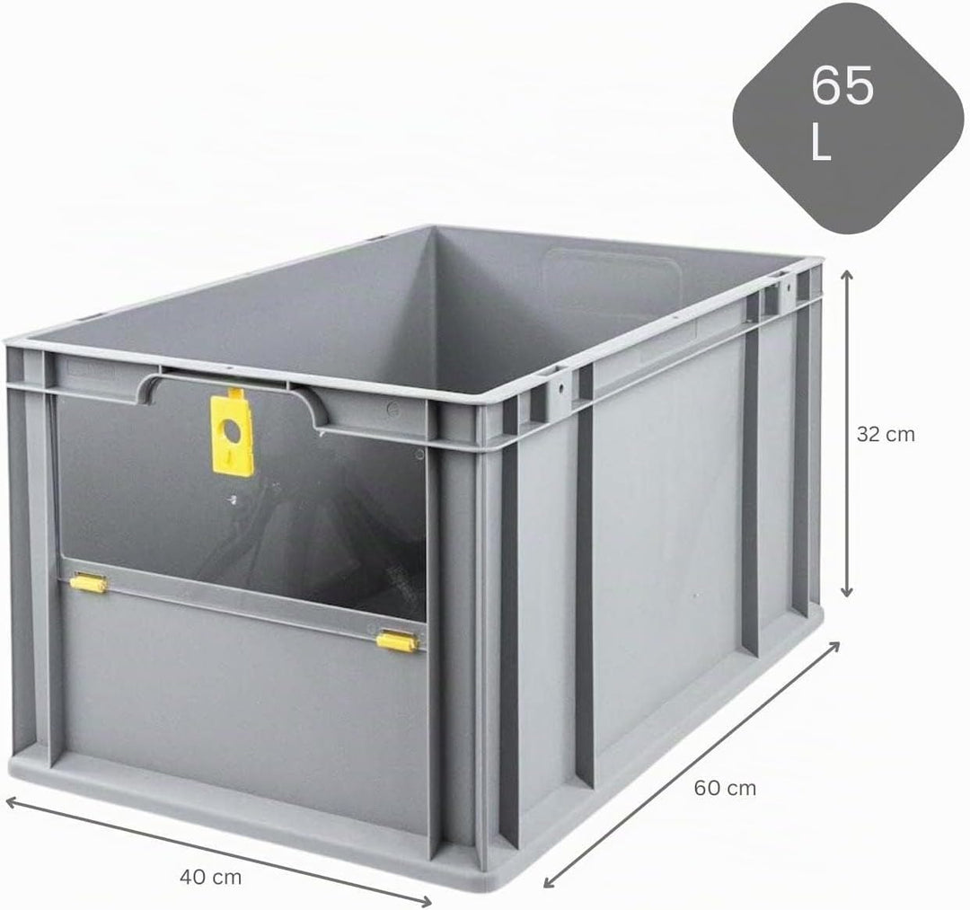 SuperSparSet 3x Eurobox NextGen Insight Cover | HxBxT 32x40x60 | 65 Liter | Hoch/Gelb | Eurobehälter