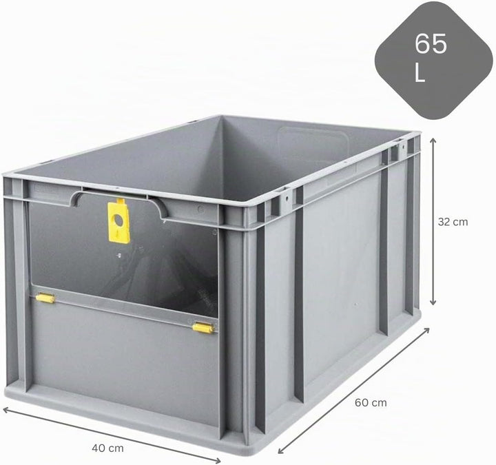 SuperSparSet 3x Eurobox NextGen Insight Cover | HxBxT 32x40x60 | 65 Liter | Hoch/Gelb | Eurobehälter
