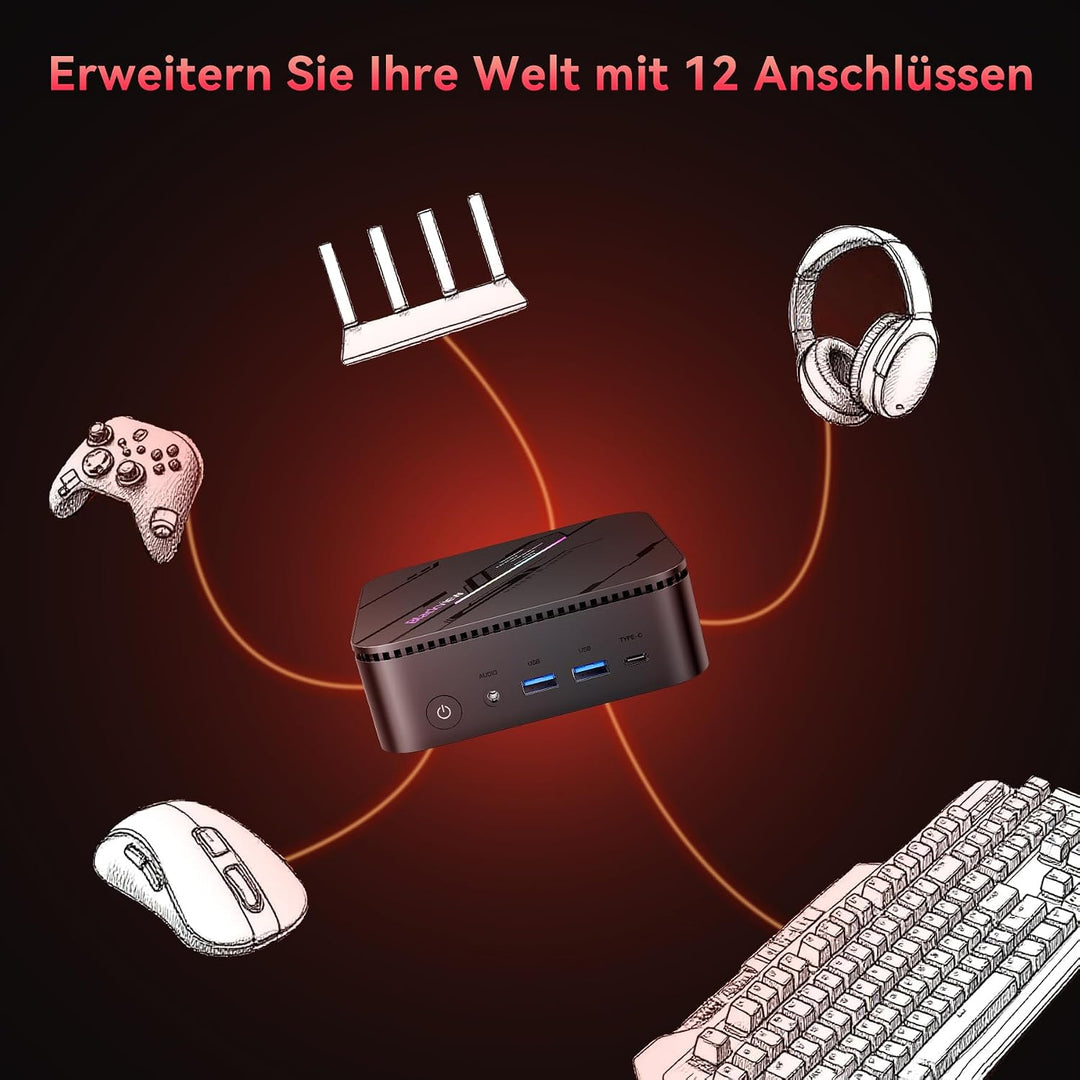 Blackview Mini PC MP100 Pro, 2026 AMD Ryzen 5 7430U, Win 11 Pro Kompakter Desktop-PC, 16GB RAM (rasa