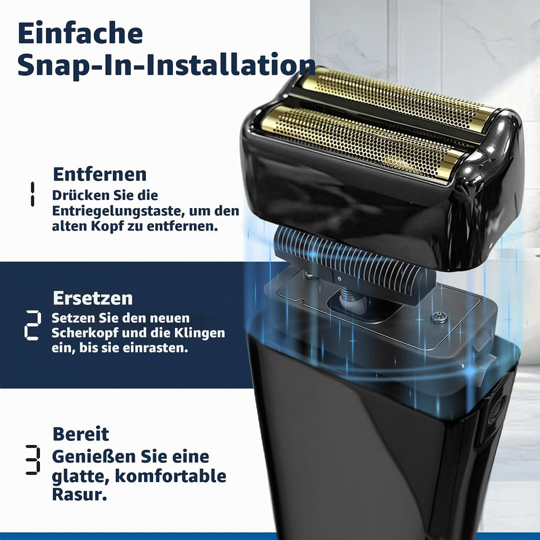 Ersatz-Rasierklinge kompatibel mit BaByl**sPRO Double FXFS2 - Metallfolie (Schwarz, 3er Pack), Schwa