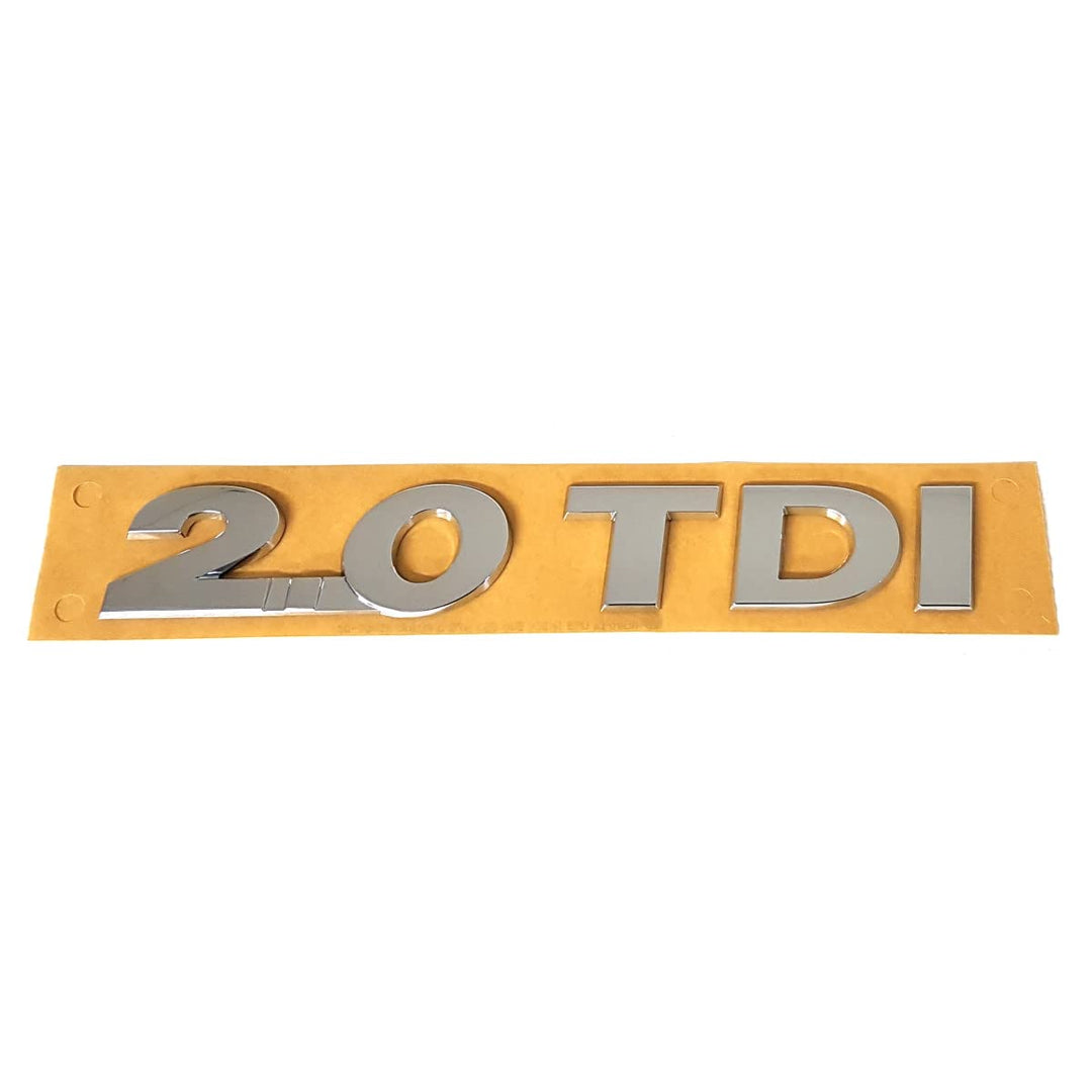 Volkswagen 5G0853675G2ZZ Schriftzug 2.0 TDI Logo Aufkleber Emblem, Chrom/Silber