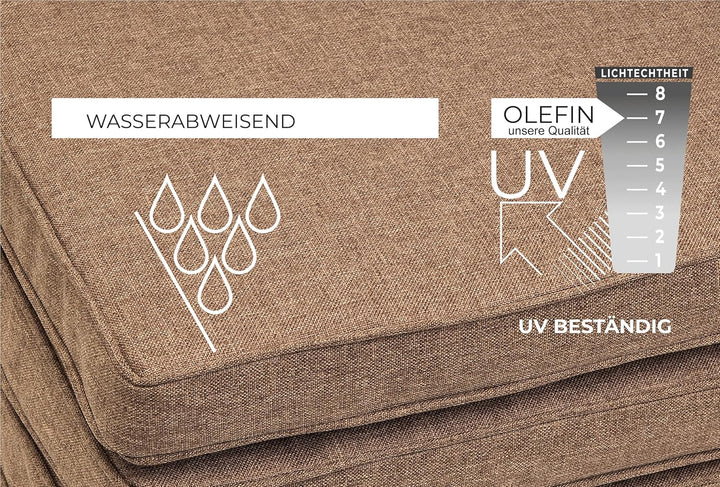 sunnypillow 4er Set Stuhlkissen wasserdicht UV-lichtecht 45 x 45 x 5cm - Polsterauflage Auflage für