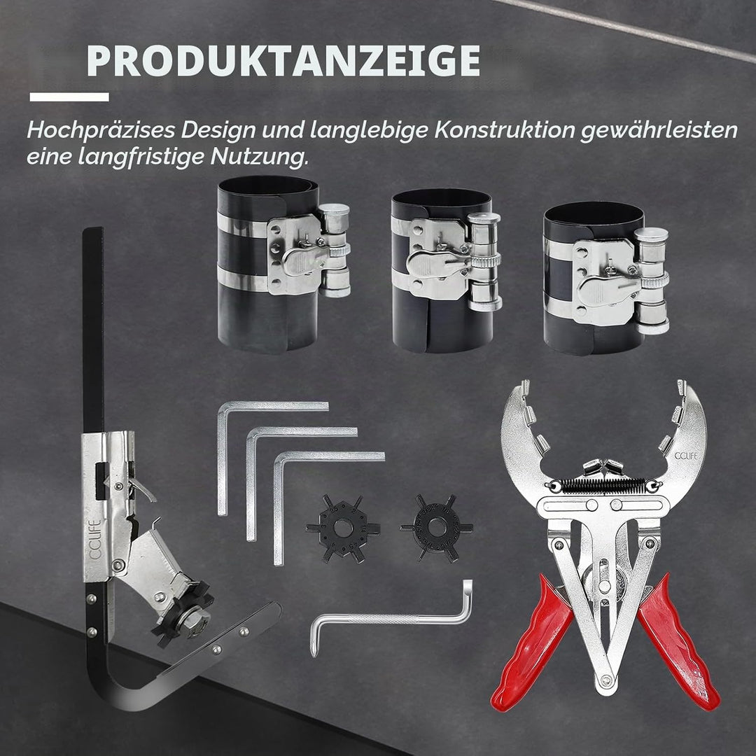 CCLIFE Kolbenringspannband Satz Kolbenring Spannband Kolben Ring Zange Werkzeug Satz