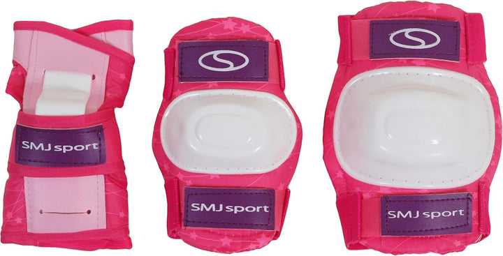 SMJ Kinder Mädchen Set 2in1 Inliner Rollschuhe VERSTELLBAR Inline Skates mit LED Rollen + Schonerset