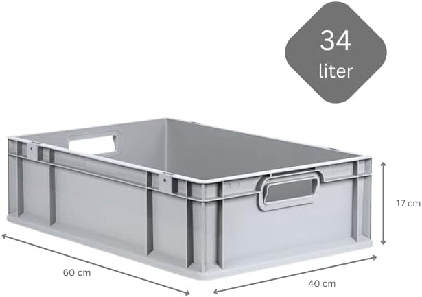 PROREGAL SuperSparSet 5x Eurobox NextGen Grip | HxBxT 17x40x60cm | 34 Liter | Griffe offen | Glatter