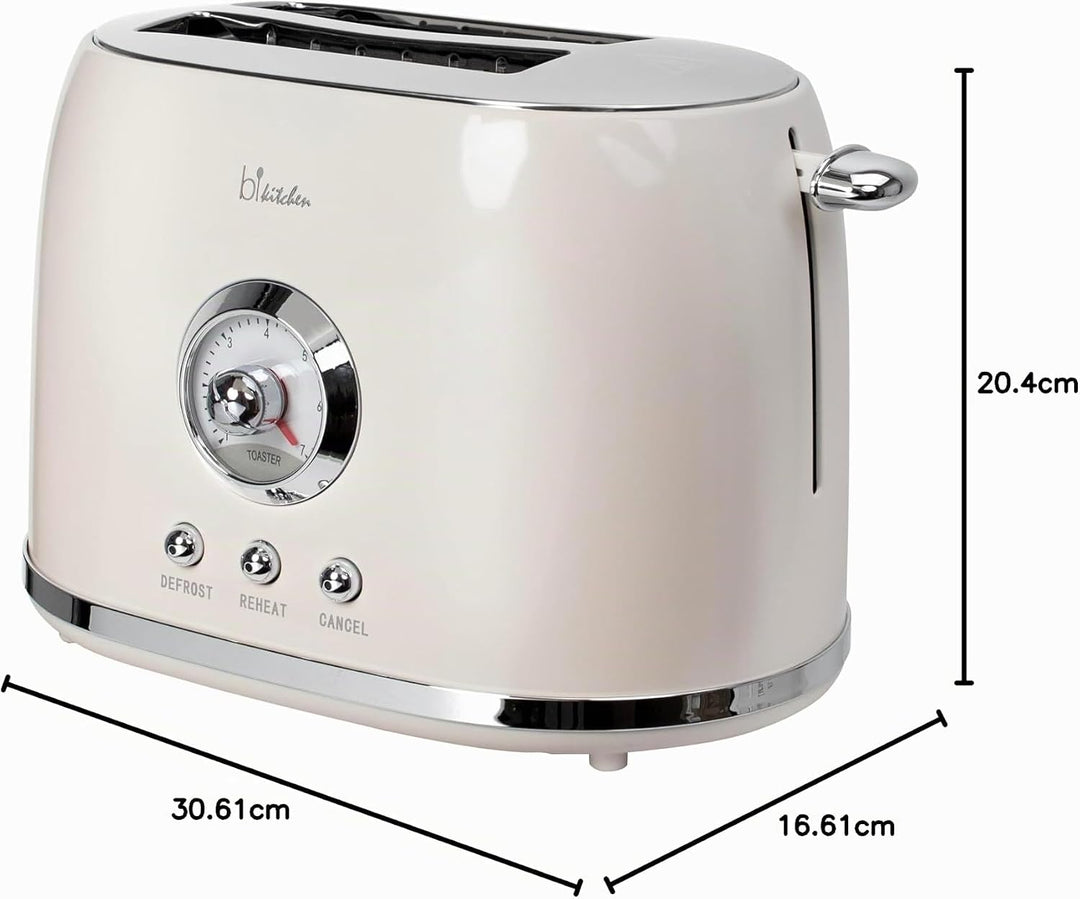Toaster Retro Style Nostalgia 200, 800 Watt, 2 Scheiben, einstellbarer Bräunungsgrad, automatische Z
