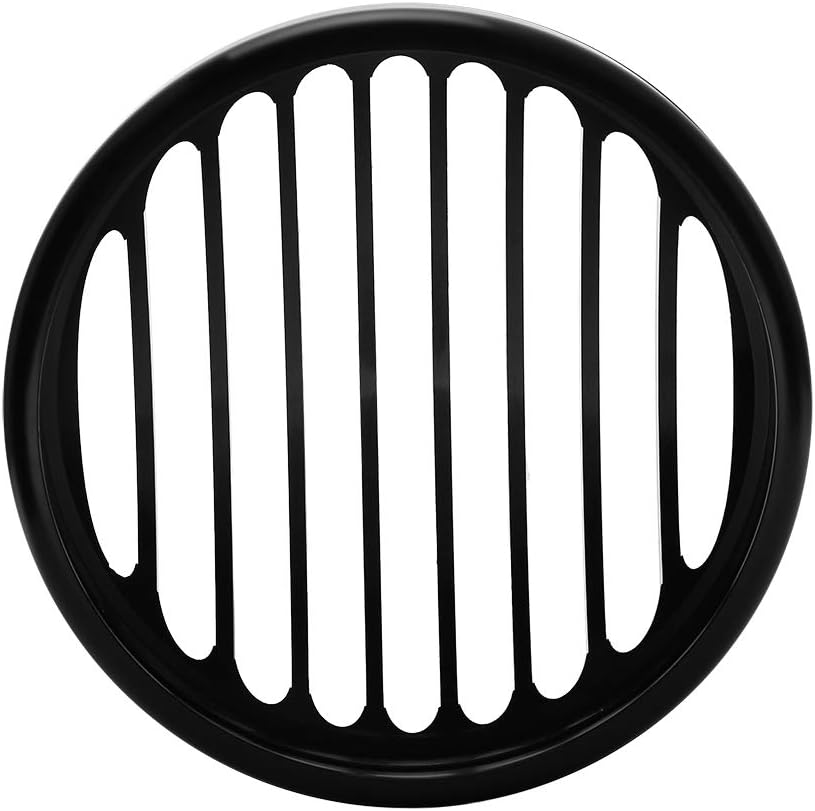 Fydun Motorrad Scheinwerfer Grillabdeckung 5 3/4 "Aluminium Motorrad Grill Abdeckung Schwarz Schutzh