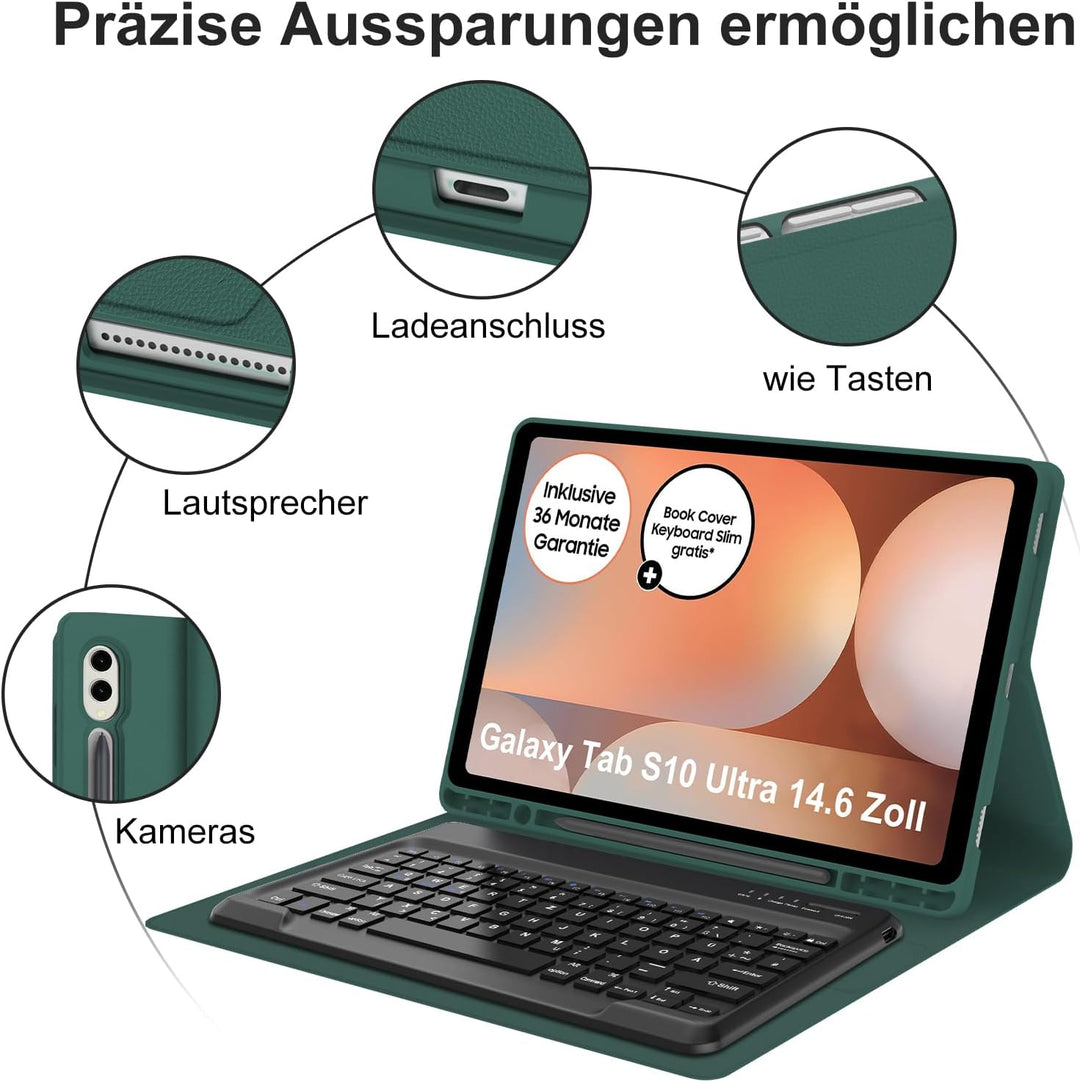 IVEOPPE Tastatur für Samsung Galaxy Tab S10 Ultra 2024, Hülle mit Tastatur Galaxy Tab S10 Ultra/S9 U