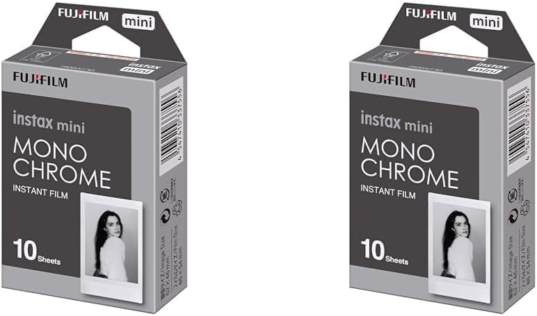 INSTAX Mini Instant Film, Monochrom, Einzelpackung (Packung mit 2)