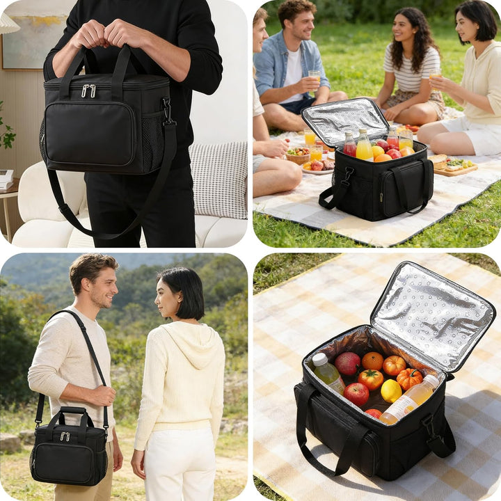 Faltbare Kühltasche 27L/15L/10L, hält Getränke &amp; Speisen 8h kalt/frisch, wasserdichte Isoliertasche