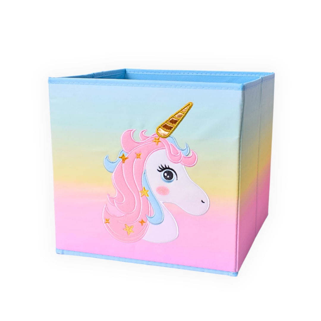 TE-Trend Einhorn Motiv Regal Aufbewahrungsbox Kinder Kinderzimmer Faltbox Aufbewahrungskorb bestickt