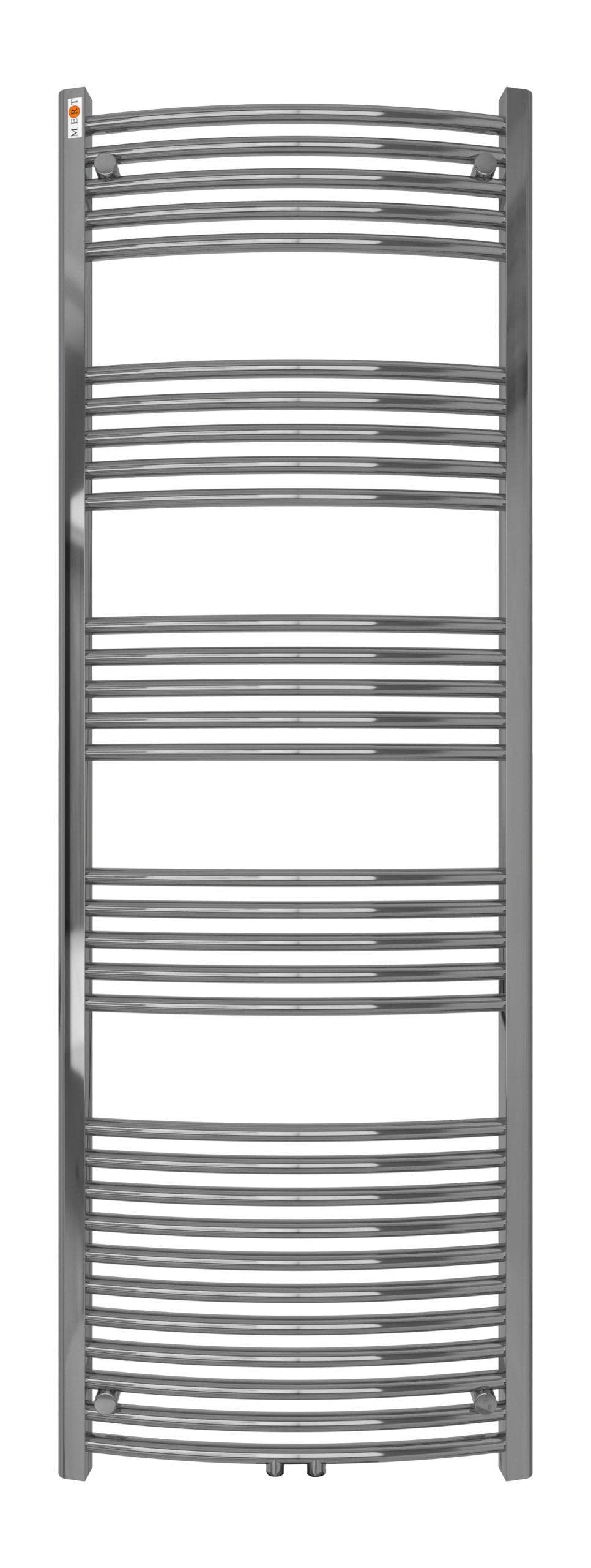MERT Comfort Badheizkörper 600x1750mm Mittelanschluss verchromt im Kupfer/Nickel Bad gebogene Querro