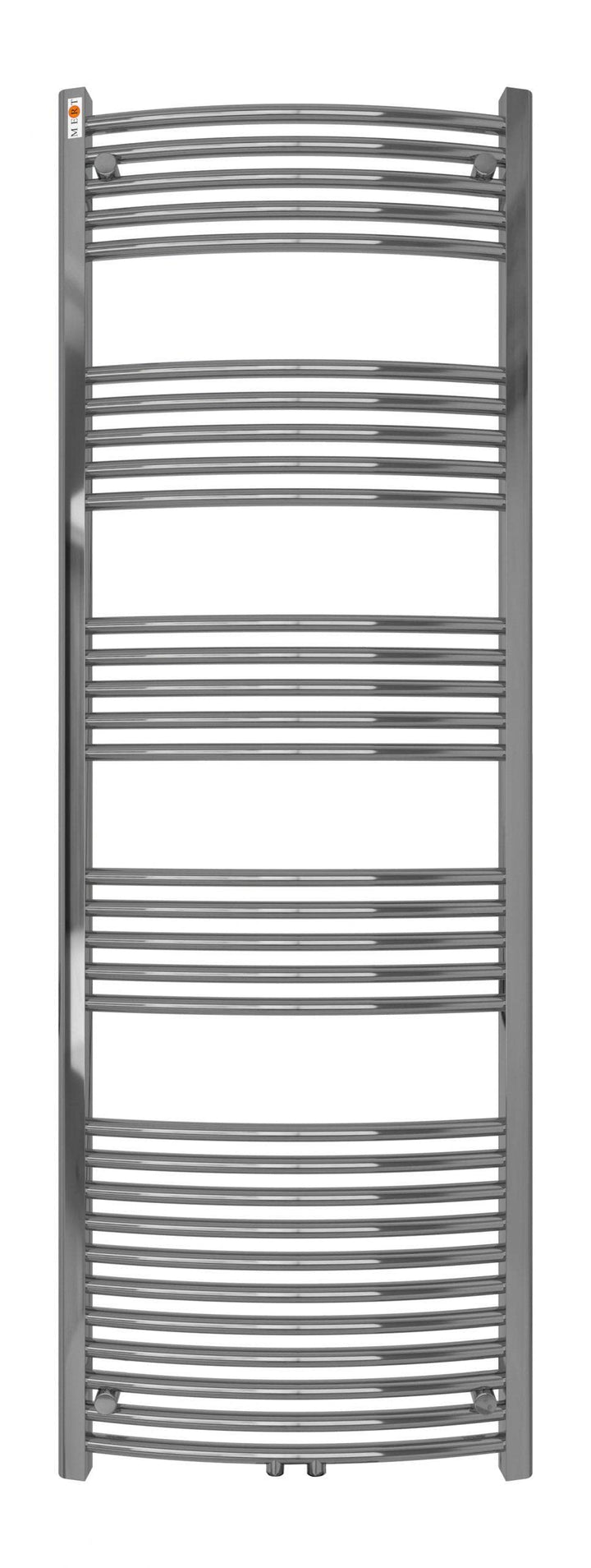 MERT Comfort Badheizkörper 600x1750mm Mittelanschluss verchromt im Kupfer/Nickel Bad gebogene Querro