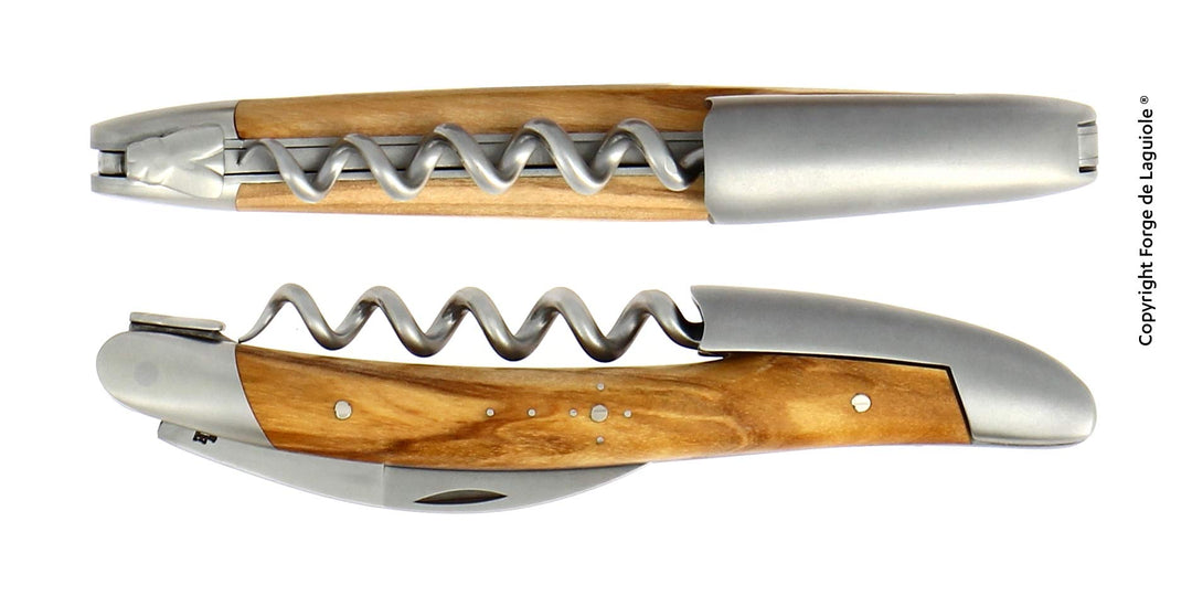 Forge De Laguiole Sommeliermesser | Dreiteilig - Olivenholz - Finish Matt