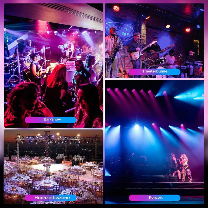 BETOPPER Partylicht Bühnenlicht 160W LED Par Scheinwerfer, 54x3W LED RGB Lichteffekte DJ Lichter mit