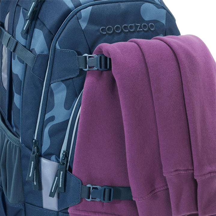Coocazoo Schulrucksack-Set MATE „Breaking Waves“ 3-teilig, blau, ergonomischer 30L Tornister, mit Br