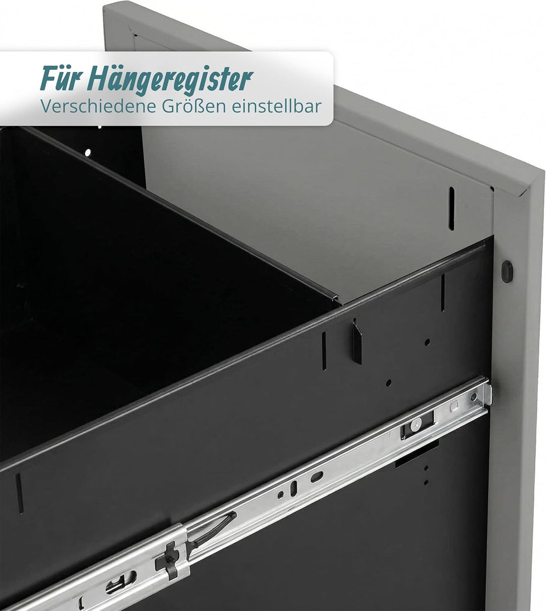 Relaxdays Rollcontainer, 3 Schubladen, HxBxT: 60 x 39 x 52 cm, abschliessbar, Aktenschrank auf Rolle
