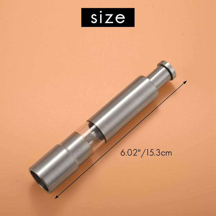 Salz und Pfeffer Set Von 2, Pfeffer Salzstreuer Aus Edelstahl Druck Knopf Manuelles Glassalz und Pfe