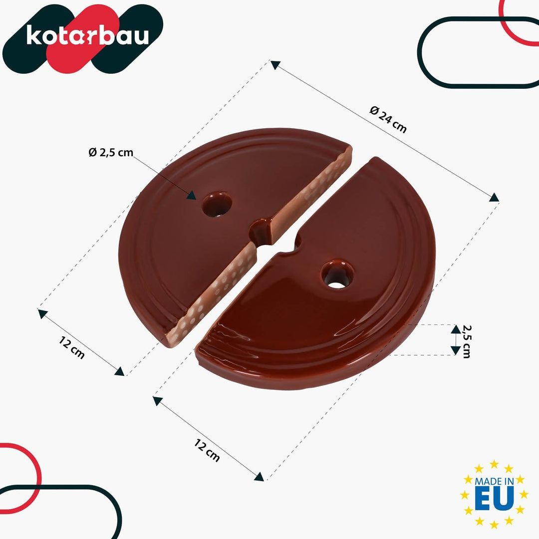 KOTARBAU® Beschwerungsstein 230 mm für Gärtopf aus Steinzeug Halbiert Fermentiergewicht für Sauerkra