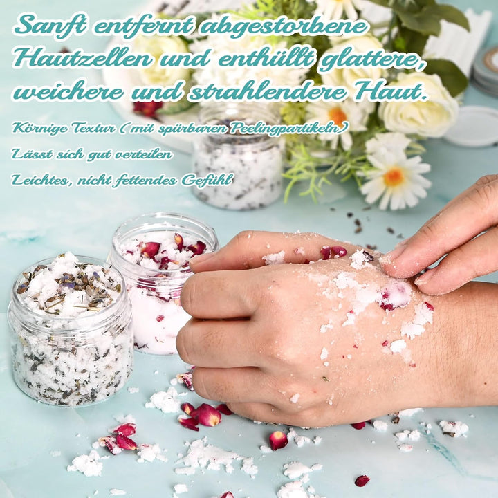 Body Scrub Selber Machen Set, JUYRLE Körperpeeling Bodyscrub Making Kit für Damen Herren, Kreative B