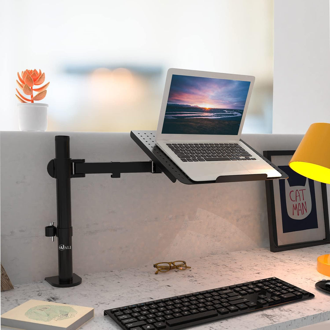 WALI Laptopablage Schreibtischhalterung für 1 Laptop Notebook bis 17 Zoll, voll verstellbar, 10 kg K