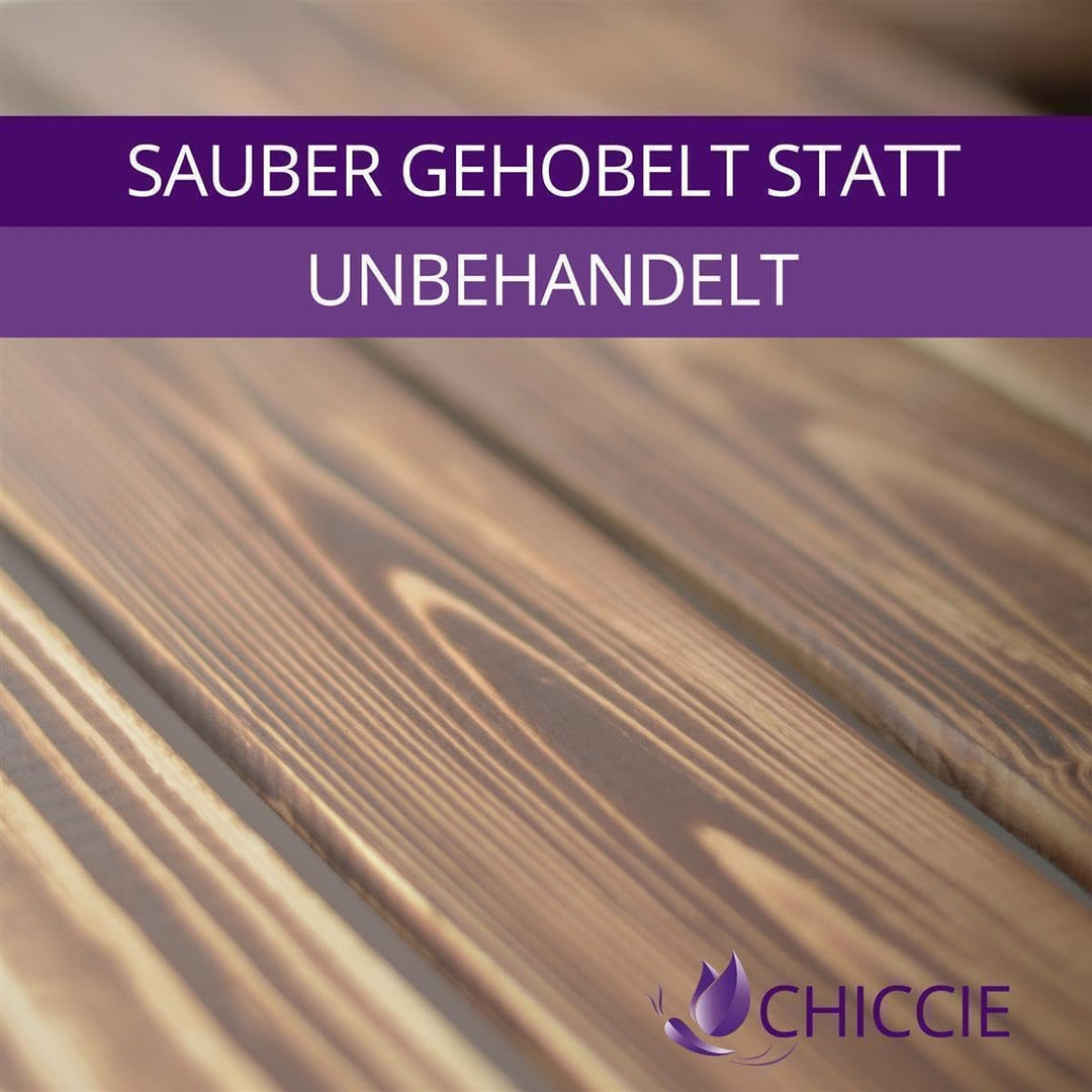 CHICCIE 3 Set Holzkiste Grete Weiss Geflammt 50x40x30cm - 2x Kurzes Regal Weinkiste 2x Kurzes Weisse